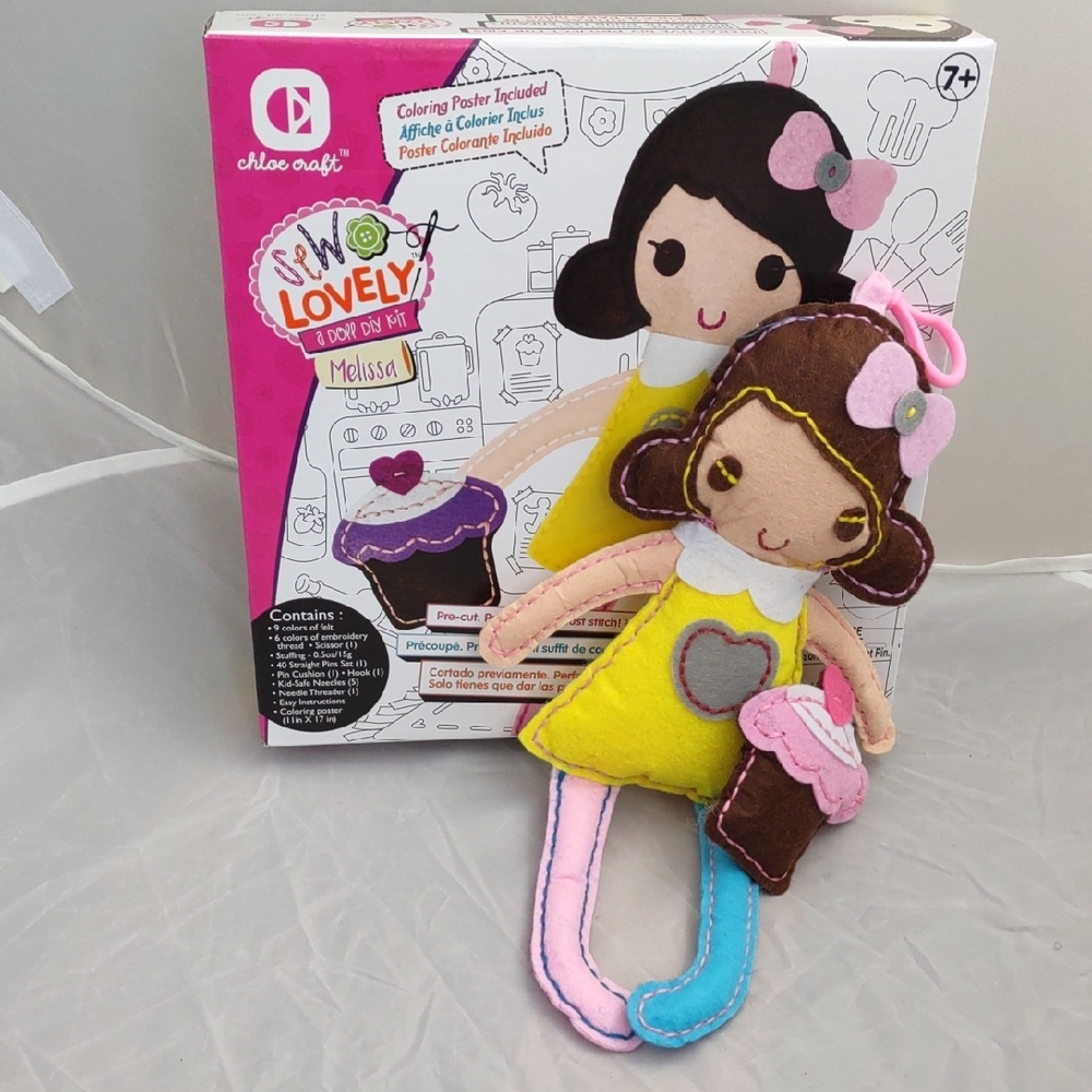Lovely Doll DIY Craft Kit - Yellow and Pink Make Your Own Doll